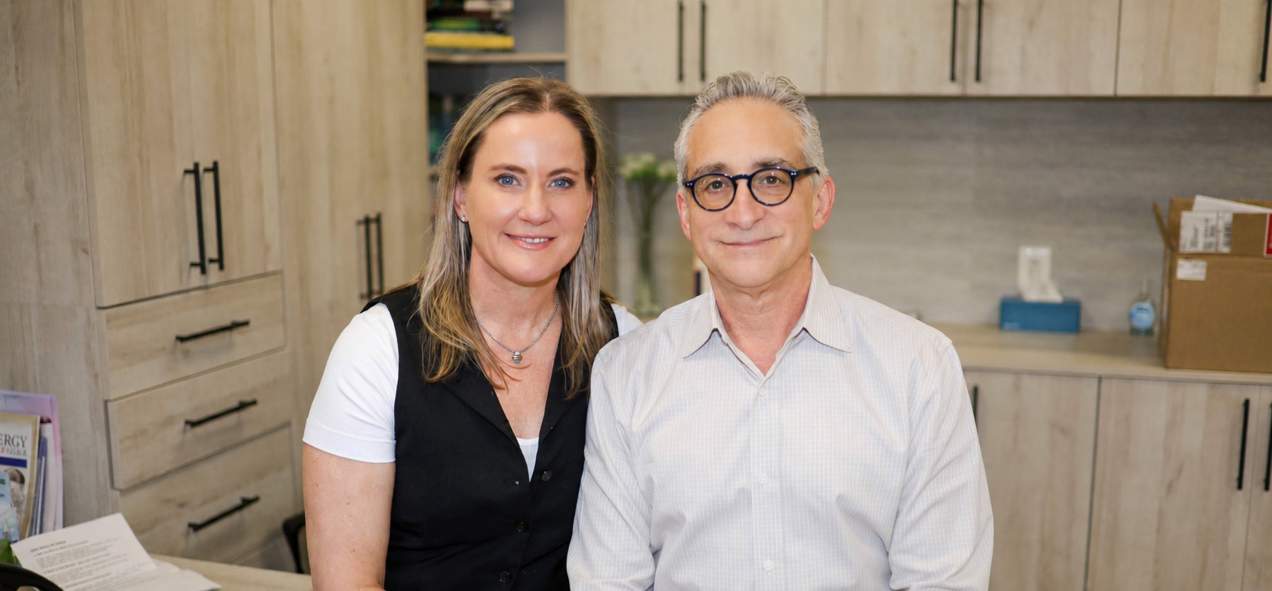 Dr. Neil Spiegel, DO, MBA and Jennifer Gularson, PA-C, IFMCP at the Osteopathic Center for Healing in Rockville, MD
